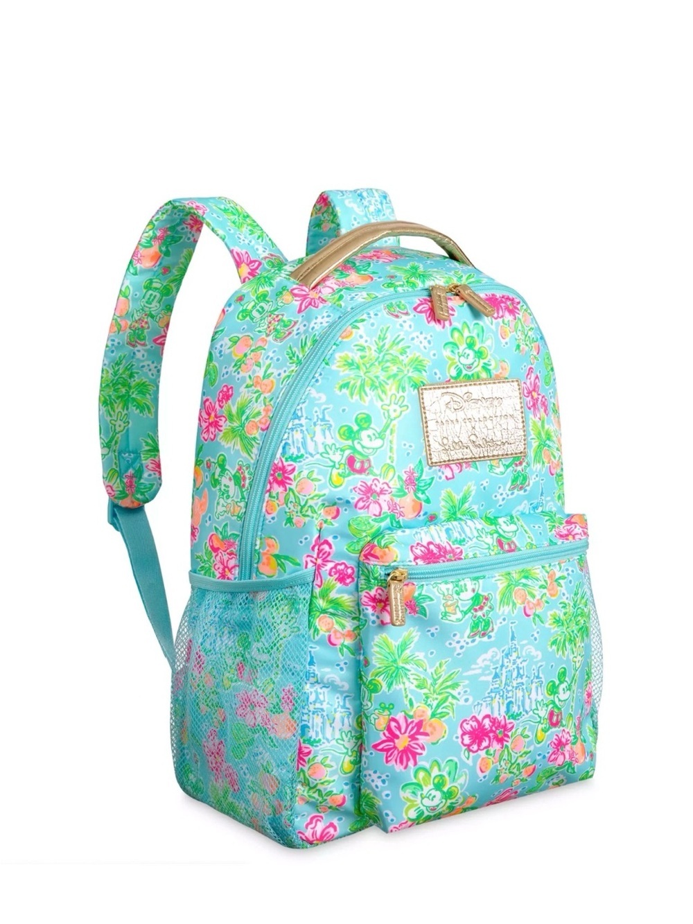 Disney Parks x Lilly Pulitzer Backpack Mickey Minnie Cinderella Castle Tropical - Picture 1 of 13